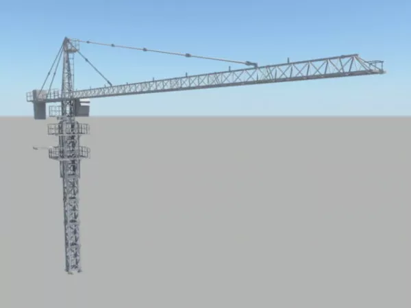 Movable Wheels Crane 3d model
