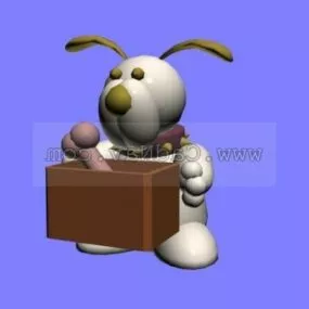 Toy White Rabbit 3d model