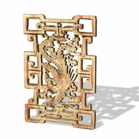 Traditional Chinese Carved Window 3d model