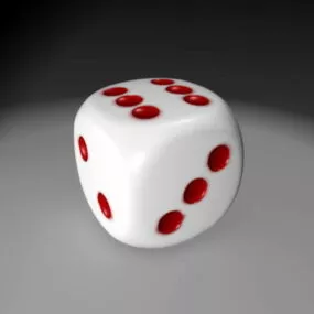 Traditional White Red Dice 3d model