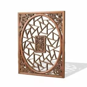 Traditional Japanese Carved Window 3d model