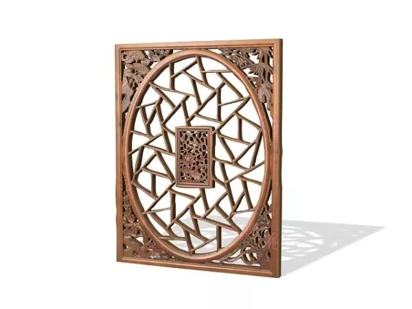 Traditional Japanese Carved Window 3d model Traditional Japanese Carved Window 3d model