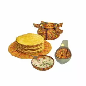 Traditional Russian Cuisine Food 3d model