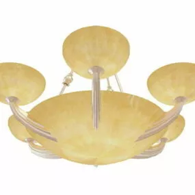 Traditional Bowl Chandelier For Living Room 3d model