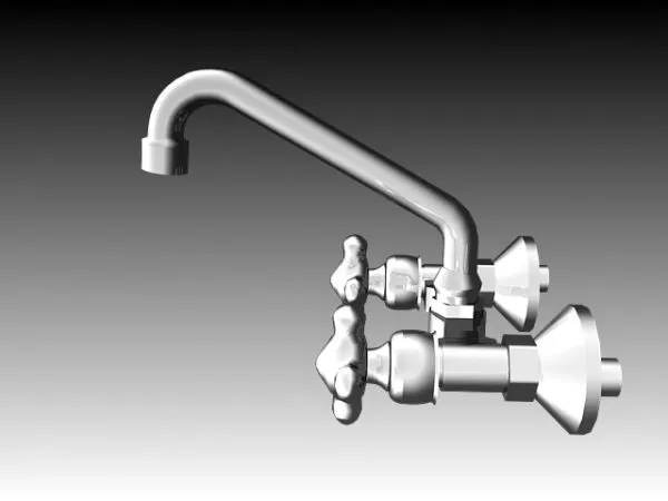 Inox Water Tap 3d model
