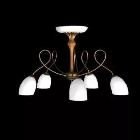 Antique Old Rustic Bronze Chandelier 3d model