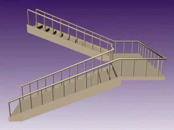Basic Traditional Staircase 3d model Basic Traditional Staircase 3d model