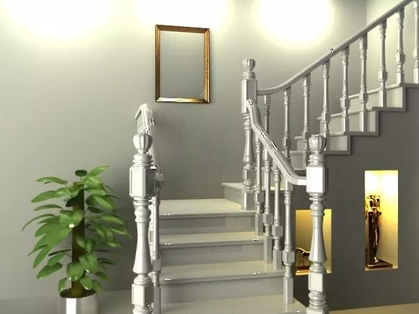 Indoor Curved Staircase 3d model