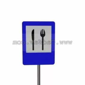 Traffic Diet Road Signs 3d model