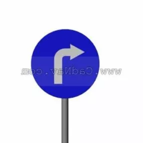 Road Signs Left Turn 3d model