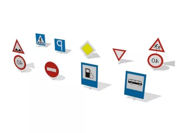 Street Traffic Signs With Symbols 3d model Street Traffic Signs With Symbols 3d model
