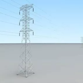 Industrial Transmission Power Lines Tower 3d model