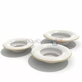 White Tray Plate Dish 3d model