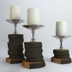 Home Stump Candle Holders 3d model