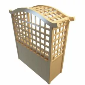 Trellis Wooden Bench Furniture 3d model
