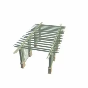 Trellis Framed Garden Pergola 3d model
