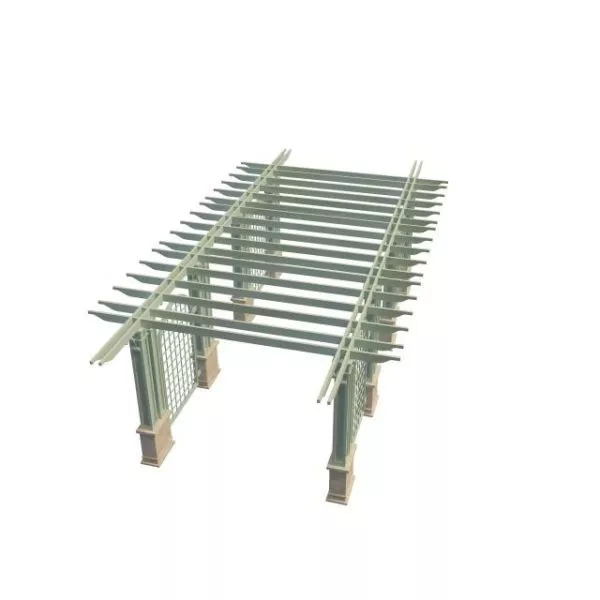Stone Pergola Structure Vintage Style 3d model