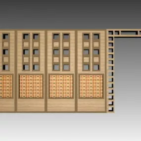 Furniture Trellis Room Divider 3d model