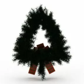 Triangle Christmas Wreath Decoration 3d model