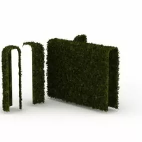 Trimmed Hedge Garden Pieces 3d model