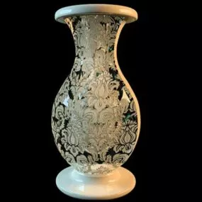 Turnip Ceramic Painting Vase 3d model