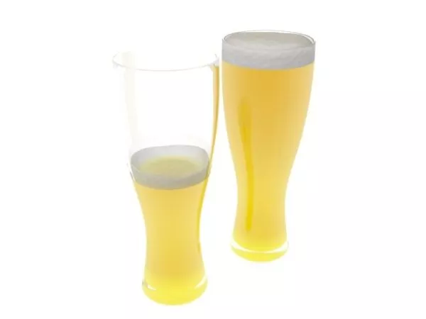 Two Beer Glasses 3d model Two Beer Glasses 3d model