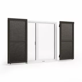Casement Double Window Design 3d model