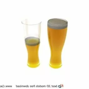 Two Glasses Beer 3d model