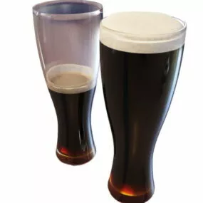 German Glasses Black Beer 3d model