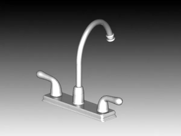 Old Brass Faucet 3d model