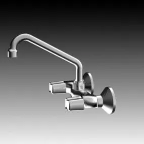 Two Handles Water Ridge Kitchen Faucet 3d model