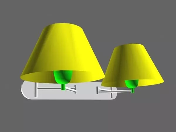 Swing Arm Wall Lamp Two Shades 3d model Swing Arm Wall Lamp Two Shades 3d model