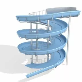 Two Spiral Slide Playset 3d model