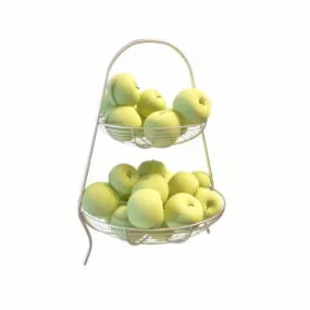 Kitchen Two Tier Fruit Basket 3d model