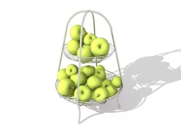 Two Tier Metal Fruit Basket 3d model Two Tier Metal Fruit Basket 3d model