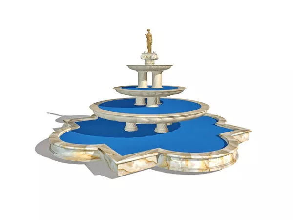 Typical Western Stone Fountain 3d model Typical Western Stone Fountain 3d model