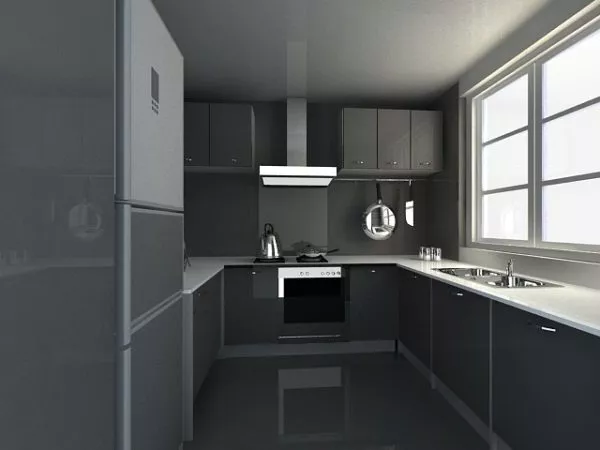 Black Induction Cooktop 3d model