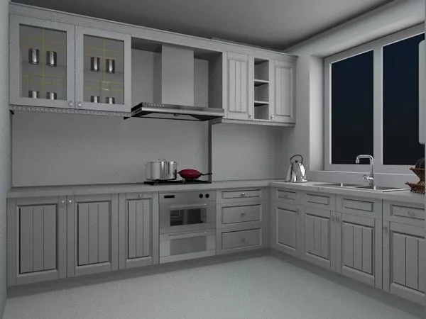 U Shape Kitchen Design Cabinets 3d model U Shape Kitchen Design Cabinets 3d model