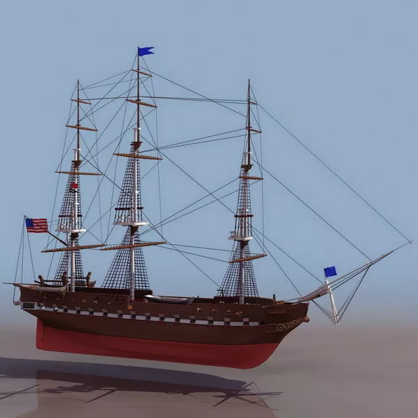 Watercraft Uss Constitution Frigate 3d model Watercraft Uss Constitution Frigate 3d model