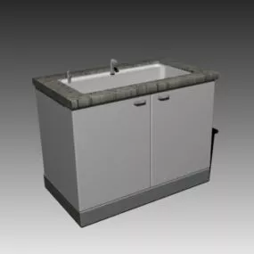 Under Kitchen Furniture Sink Cabinet 3d model