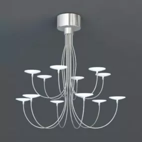 Living Room Unique Modern Metal Chandelier 3d model