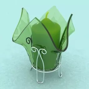 Unique Glass Candle Holder 3d model