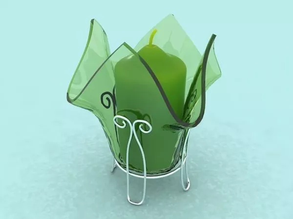 Candle Light And Candlestick 3d model