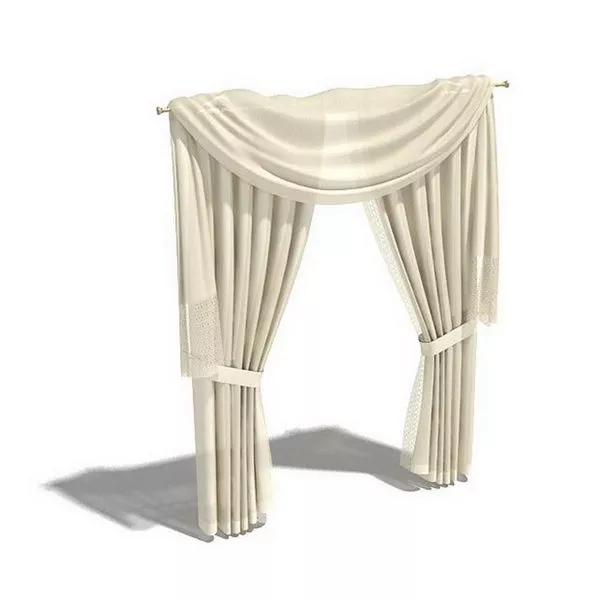 Big Windows Valance Curtain 3d model Big Windows Valance Curtain 3d model