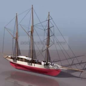 18th Century Vast Cargo Ships 3d model