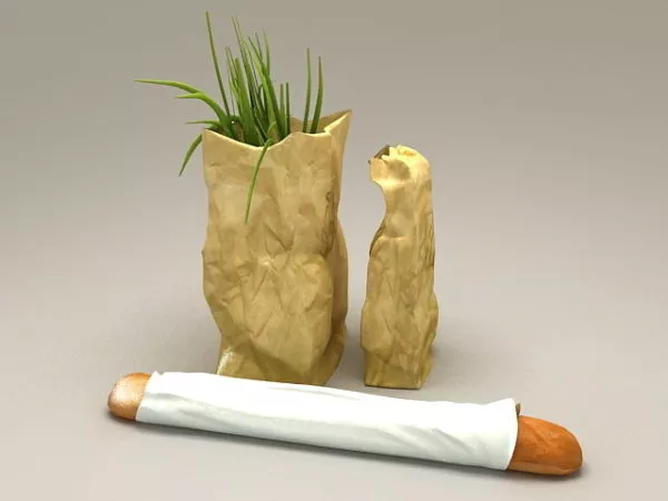 Bread Food On Disc 3d model