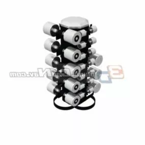 Gym Center Vertical Dumbbell Rack 3d model