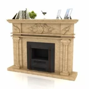 Victorian Fireplace Vintage Style 3d model