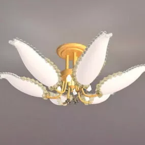Vintage 6 Arm Flower Style Chandelier 3d model