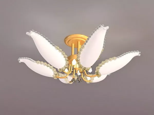 Vintage 6 Arm Flower Style Chandelier 3d model Vintage 6 Arm Flower Style Chandelier 3d model
